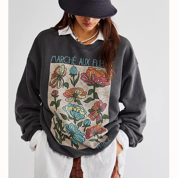 Daydreamer Sweaters - Free people x daydreamer Marche Aux Fleurs Boyfriend Sweatshirt Large